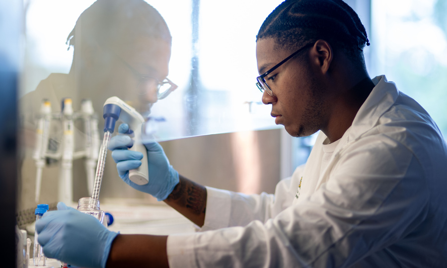 ASU Student in lab