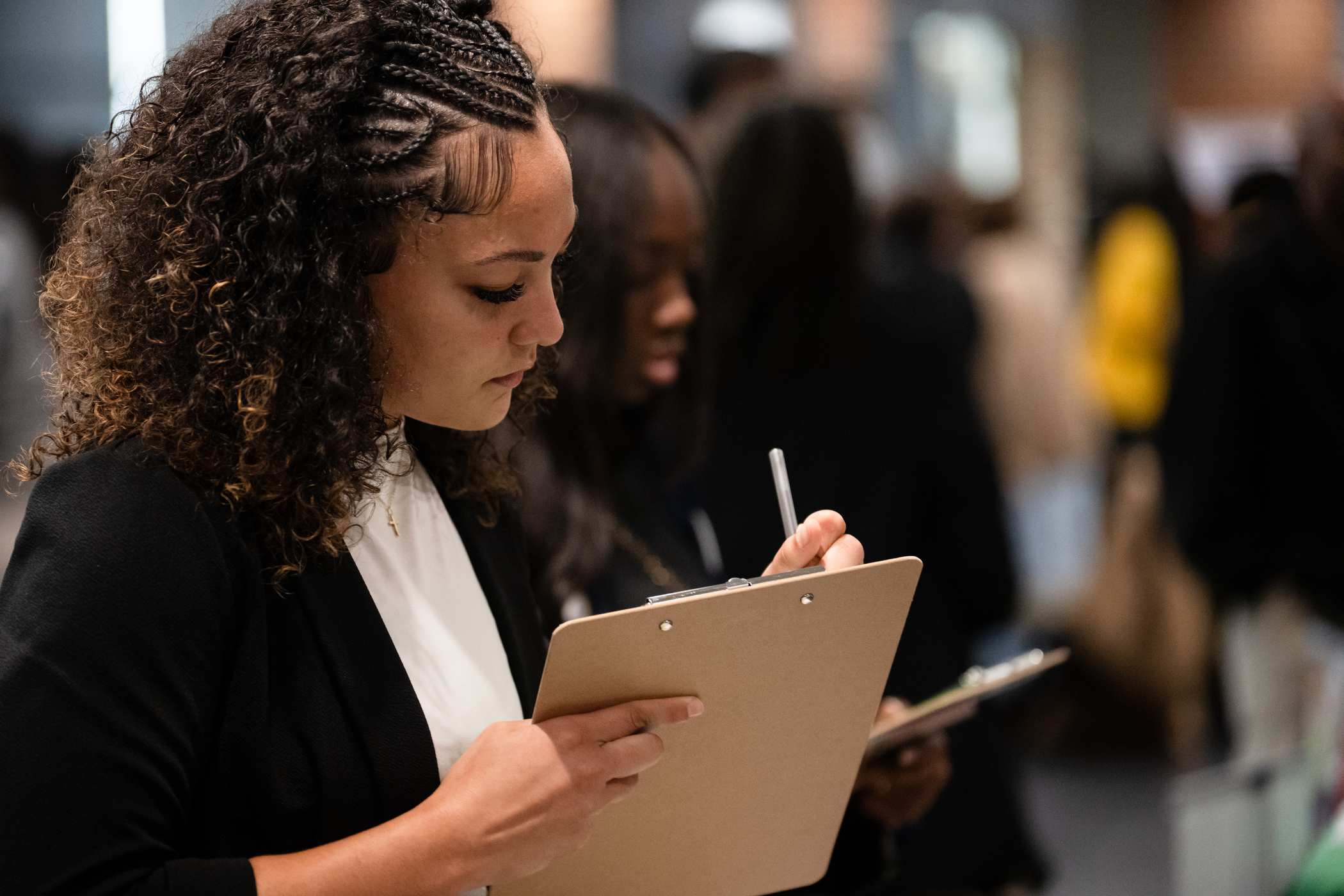 ASU students filling out a form